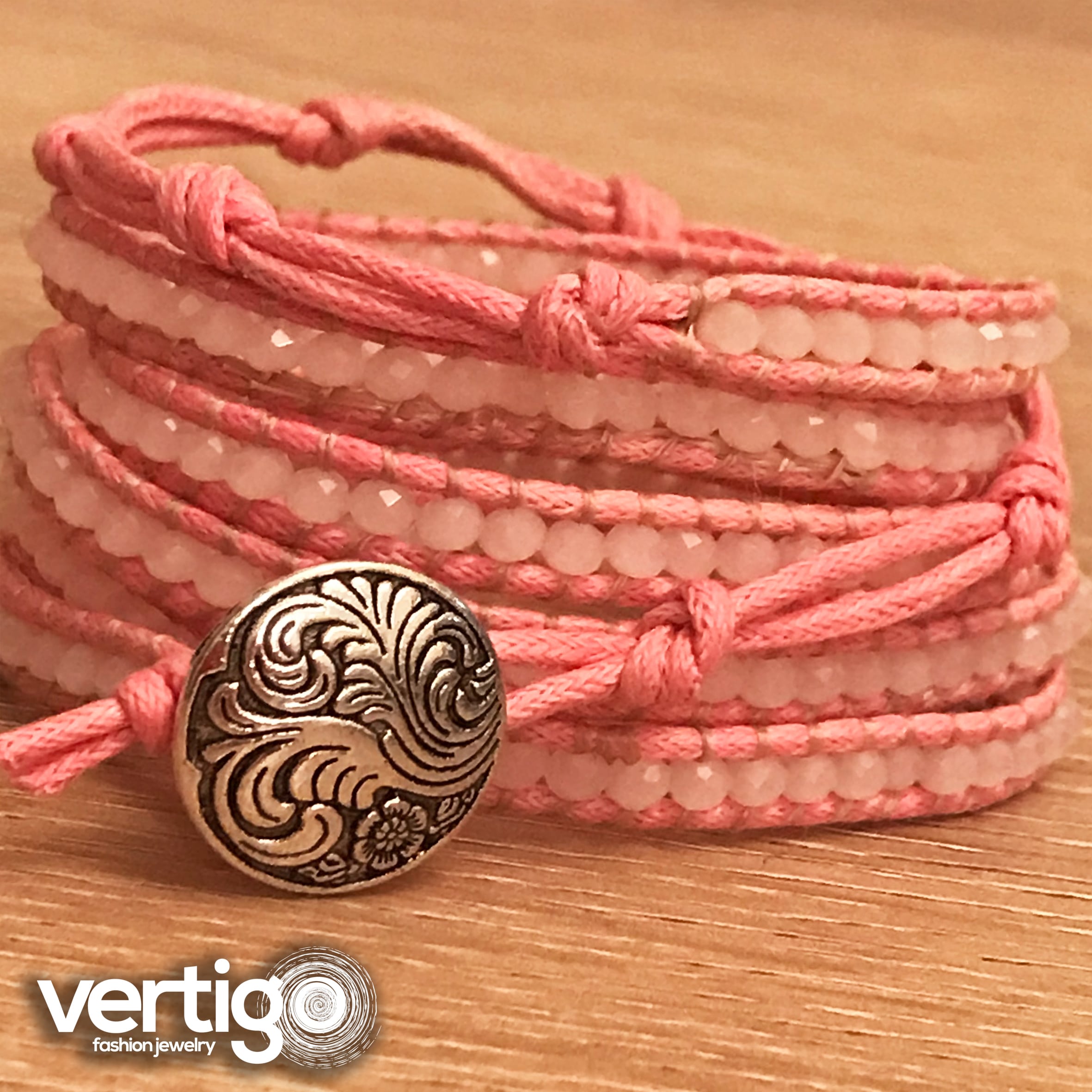 Wrap Bracelets - Pink Druzy Stone | Boho & Mala – Boho & Mala Jewellery